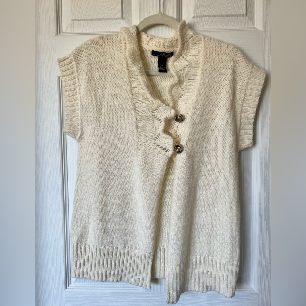 Vintage Willi Smith cream Open Front Cardigan. Size M